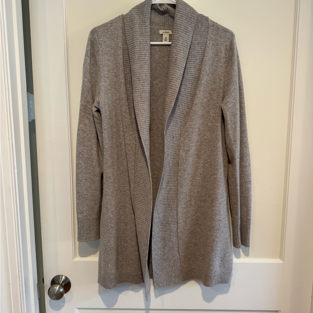 L.L. Bean Gray Cashmere Cardigan | Size M
